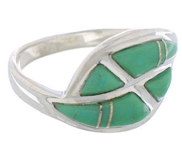 Genuine Sterling Silver Turquoise Southwestern Ring Size 7-3/4 WX41142